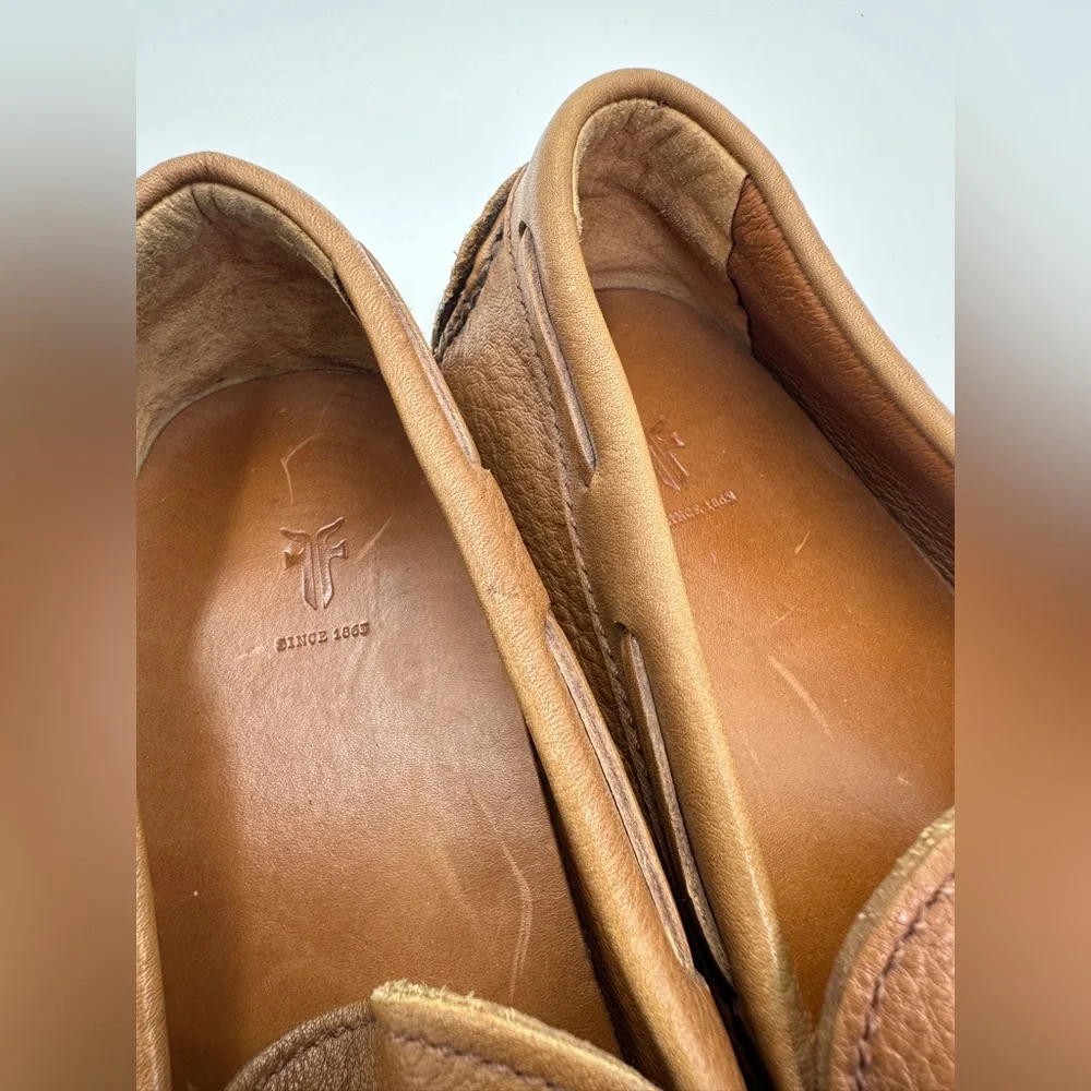 Frye Lewis Venetian Brown‎ Leather Driving Loafers Size 12